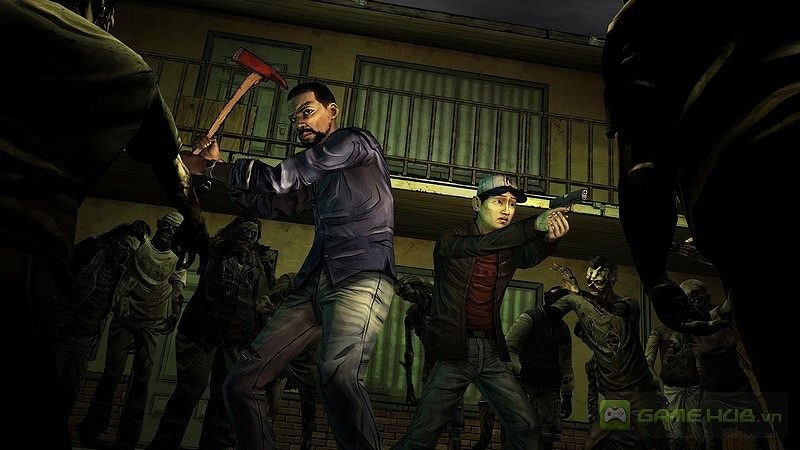 Cảnh trong game thể hiện tình bạn giữa Lee và Clementine, đánh giá game the walking dead season